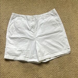 Talbots White 14P Shorts Classic Cotton Blend, 6” inseam.